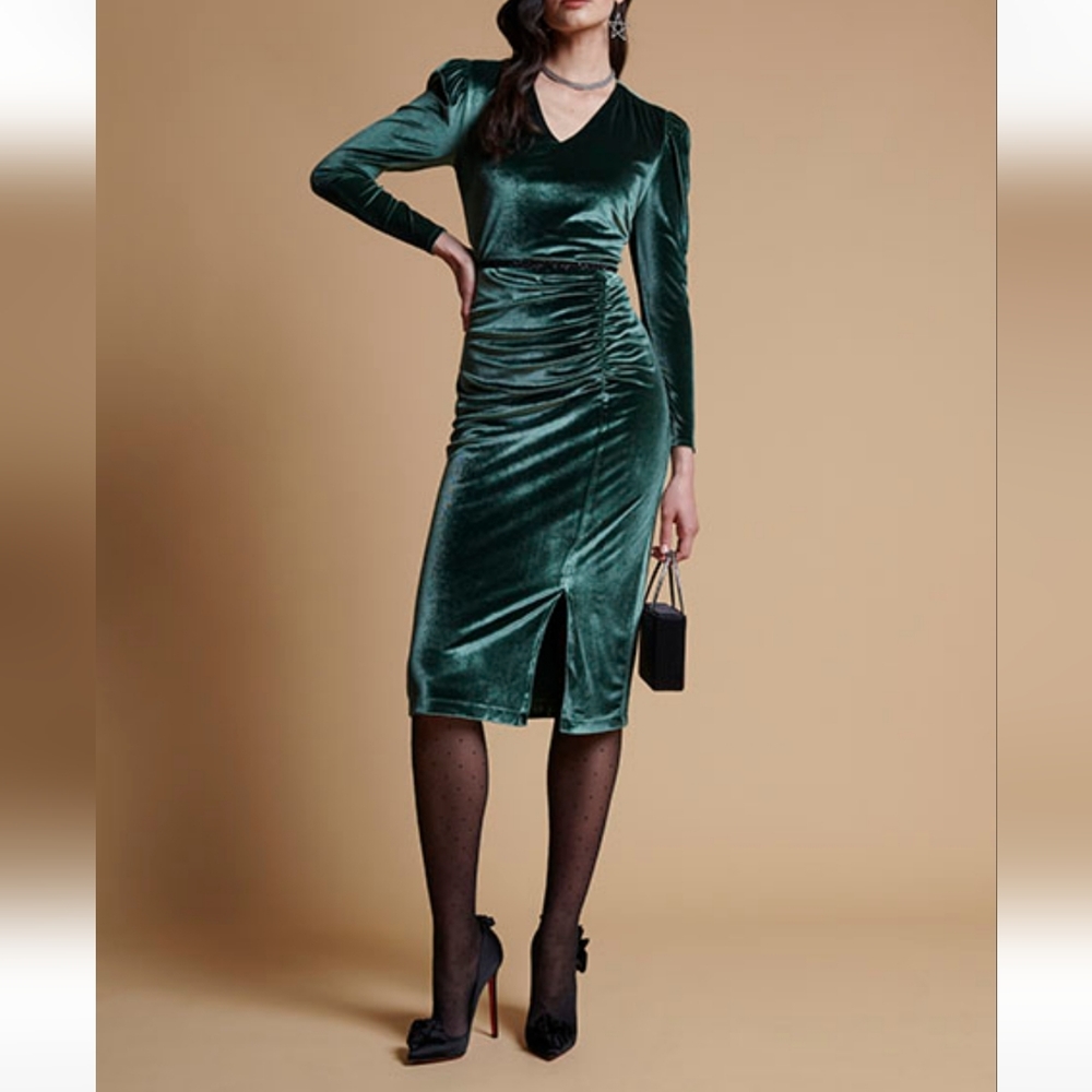NWT ANTHRO | Rachel Parcell Velvet Midi Dress - Picture 2 of 4